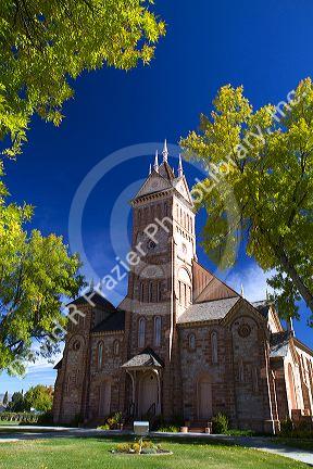 The Bear Lake Stake Tabernacle mormon church located in Paris, Idaho, USA.