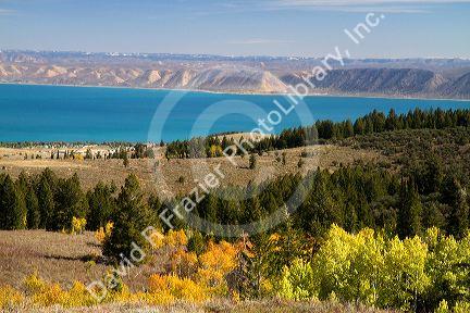 Bear Lake overlook from the Utah bordering side, USA.