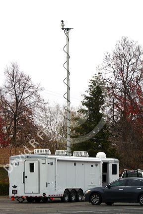 Boise city police department mobile command post with video camera in Boise, Idaho, USA.