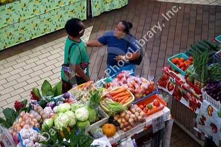 The Papeete Market on the island of Tahiti, French Polynesia.