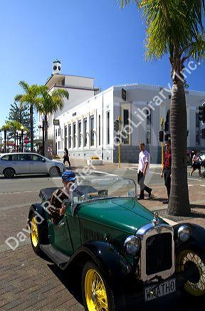 1930's vintage car during the Tremains Art Deco Weekend  at Napier in the Hawke's Bay Region, North Island, New Zealand.