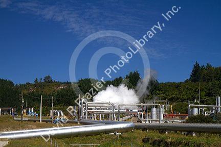 The Wairakei Power Station creates geothermal power, located north of Taupo, Waikato Region, North Island, New Zealand.