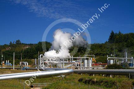 The Wairakei Power Station creates geothermal power, located north of Taupo, Waikato Region, North Island, New Zealand.