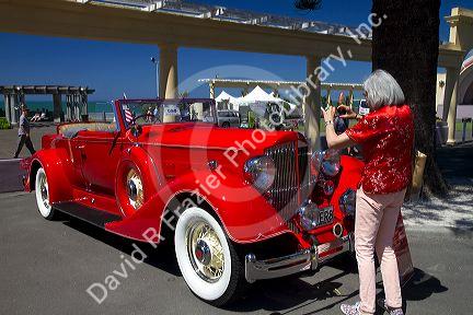 1934 Packard on display during the Tremains Art Deco Weekend  at Napier in the Hawke's Bay Region, North Island, New Zealand.