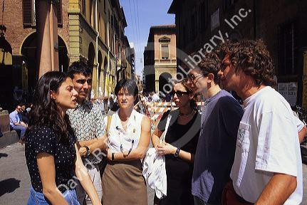 Italian university students in Bologna.