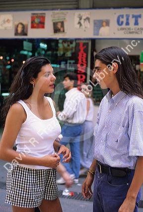 Teenagers talking in Argentina.