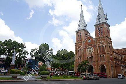 The Saigon Notre-Dame Basilica located in the downtown of Ho Chi Minh City, Vietnam.