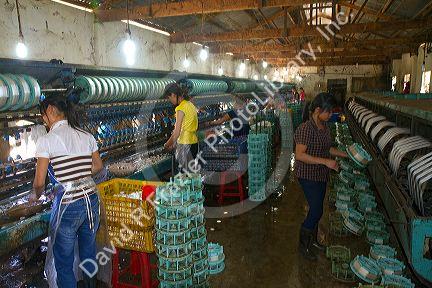 Commercial silk factory in Lam Dong Province, Vietnam.