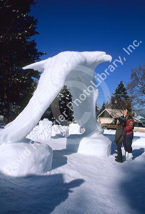 A snow and ice sculpture at the winter carnival in McCall, Idaho.