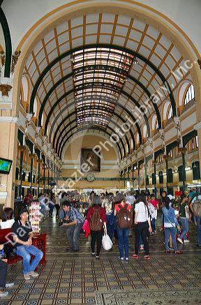 Interior of the Saigon Central Post Office located in the downtown Ho Chi Minh City, Vietnam.