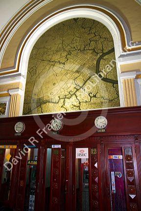 Interior of the Saigon Central Post Office located in the downtown Ho Chi Minh City, Vietnam.
