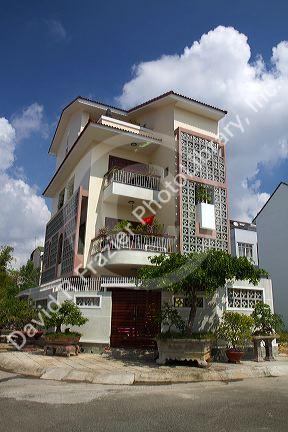 Modern housing in suburban Ho Chi Minh City, Vietnam.