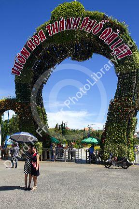 Entrance to the Da Lat Flower Park in Da Lat, Vietnam.