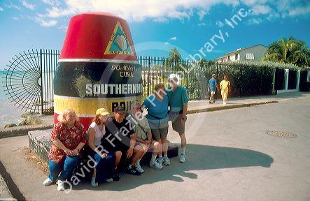 The southernmost point in the continental U.S. at Key West Florida.