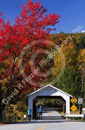 Fuller Covered Bridge crossing the Black Falls Brook in Montgomery, Vermont, USA.