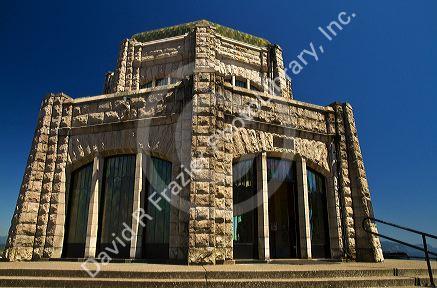 The Vista House observatory at Crown Point along the Historic Columbia River Highway in Multnomah County, Oregon, USA.