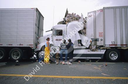 A long haul truck accident on I-80 in Nevada.