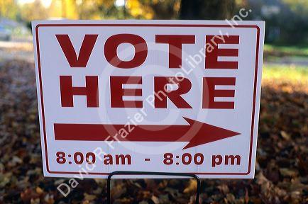Vote Here signage on election day.
