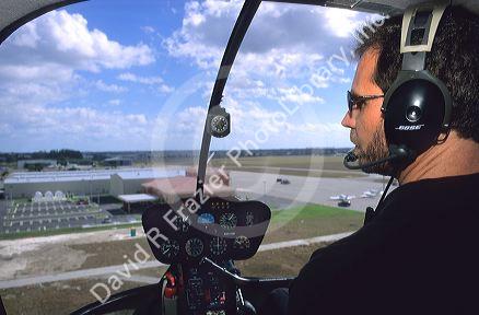 A helicopter pilot in Miami, Florida.