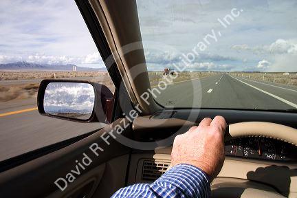 Driver's view of Interstate 80 east of Reno, Nevada.