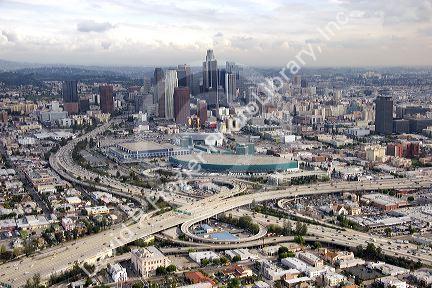 Aerial view of downtown Los Angeles, California.
