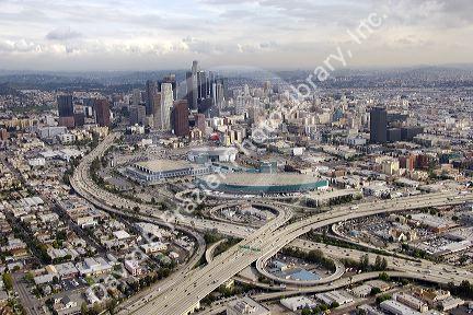 Aerial view of downtown Los Angeles, California.