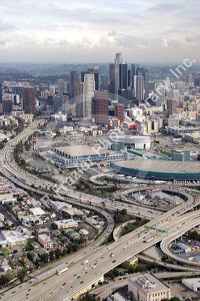Aerial view of downtown Los Angeles, California.