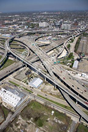 Interstate 10 and US 90 freeway interchange in New Orleans, Louisiana.