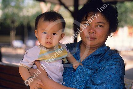Thai mother with her child.