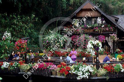 Outdoor restaurant near Chiang Mai, Thailand.