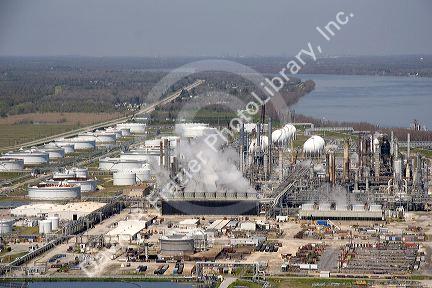 Refinery along the Mississippi River near New Orleans, Louisiana.