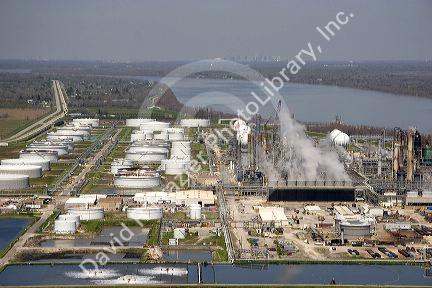 Refinery along the Mississippi River near New Orleans, Louisiana.