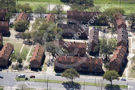 Aerial view of low income housing in New Orleans, Louisiana.