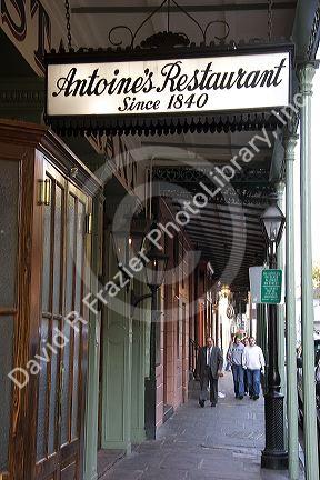 Antoine's Restaurant in the French Quarter of New Orleans, Louisiana.