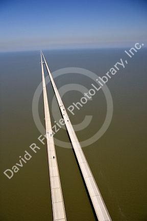 The causeway across Lake Pontchartrain near New Orleans, Louisiana.