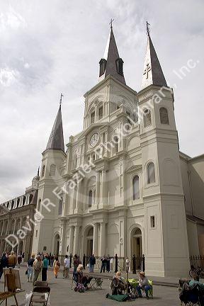 St. Louis Cathedral at Jackson Square in the French Quarter of New Orleans, Louisiana.