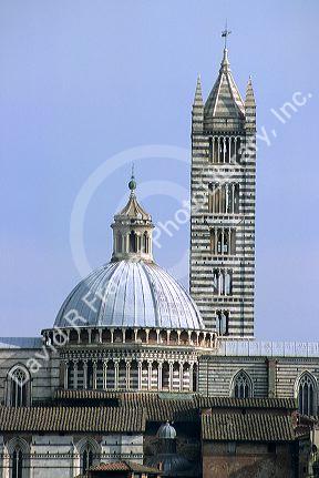 The Duomo dominates the town of Siena, Italy.