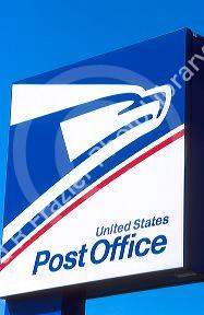 United States Post Office sign.