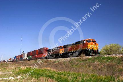 A train traveling along US highway 84 near Farwell, Texas.