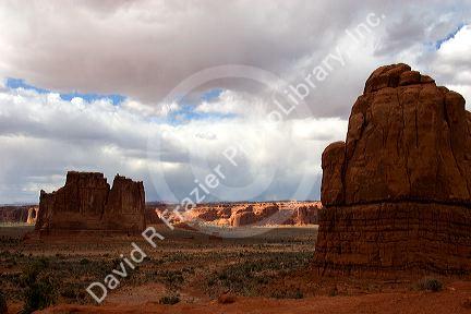 Rock formations at Arches National Park near Moab, Utah.
