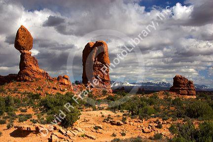 Rock formations at Arches National Park near Moab, Utah.