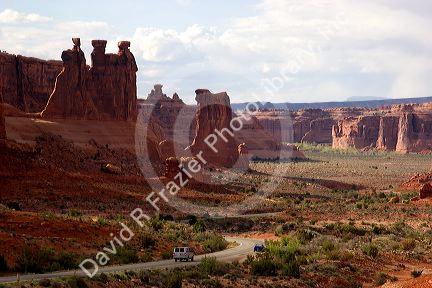 Rock formations at Arches National Park near Moab, Utah.