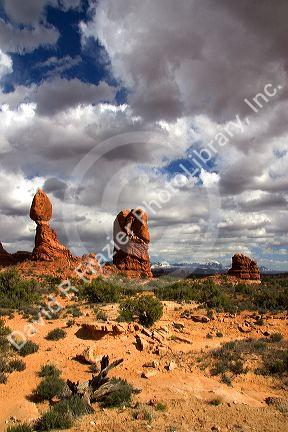 Rock formations at Arches National Park near Moab, Utah.