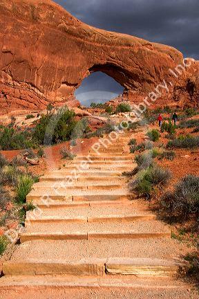 Rock formations at Arches National Park near Moab, Utah.