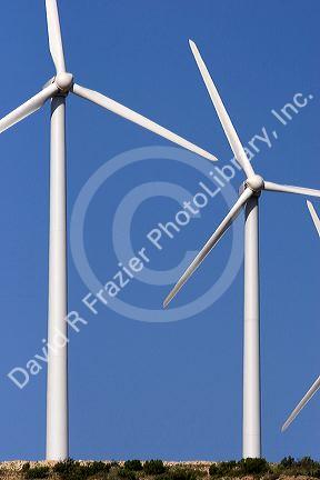 Electricity generating windmills north of Snyder, Texas.