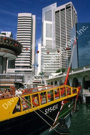 Modern office buildings in Singapore.