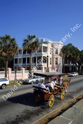 A horse and carriage ride through historic Charleston, South Carolina.