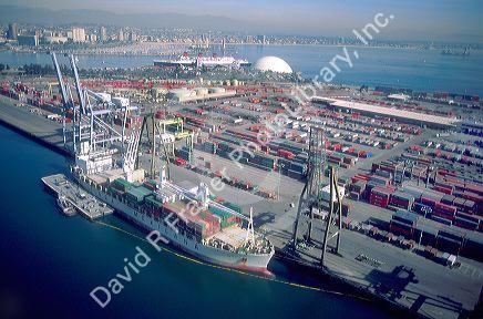Long Beach Container yard.  Port of Los Angeles, California.