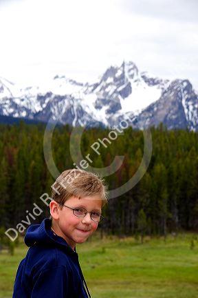 Young boy in the Sawtooth National Forest, Idaho. MR