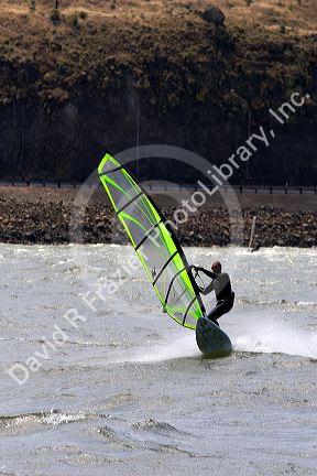 Windsurfing the Columbia River near Biggs, Oregon.